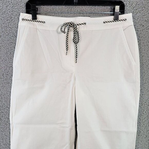 Talbots White Wide Crop Pants Sz 6P - Picture 3 of 9